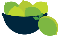 bowl of limes illustration