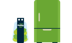 bag of limes next to fridge illustration