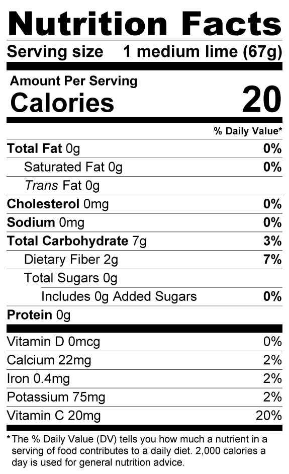 lime nutrition facts